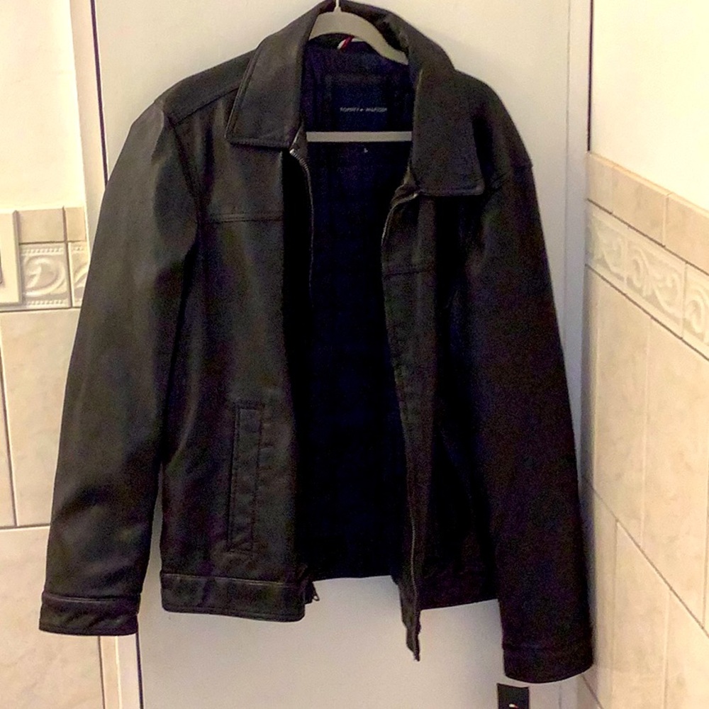 Brand New Tommy Hilfiger leather jacket with tags!